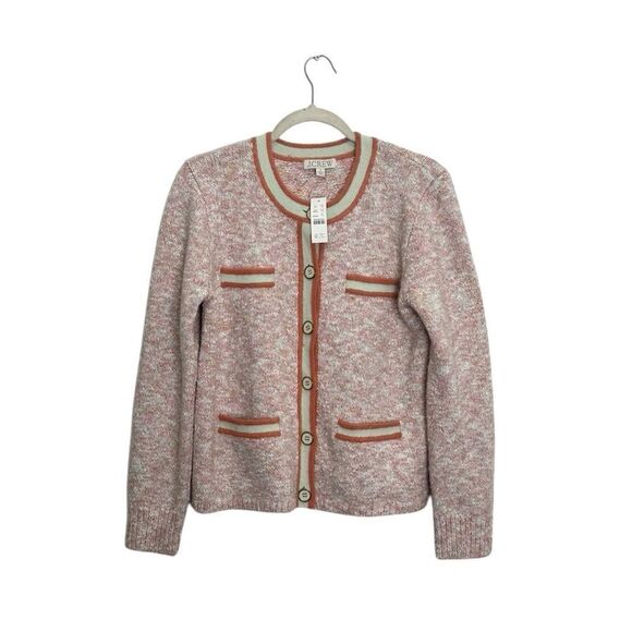 NWT J CREW Marled sweater lady cardigan in blush pink - Picture 6 of 8